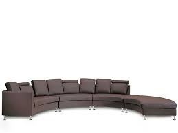 Graues dreisitzer sofa mit relaxfunktion bezug aus. Sofa Leder Braun Rund Rotunde Beliani De
