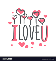 I love u logo template colorful hand drawn Vector Image