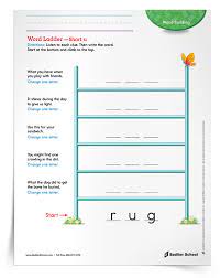 The ladder is the hypotenuse of that triangle. Word Ladder Short U Activity Download Sadlier School