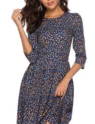 Simple Flavor Women S Floral Vintage Dress Elegant Midi Evening Dress 3 4 Sleeves At Amazon Women Casual Dresses For Teens Evening Midi Dress Maxi Dress Party
