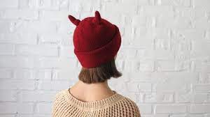 Maybe you would like to learn more about one of these? Beanie With Horns Red Devil Horns Hat Halloween Blood Red Etsy