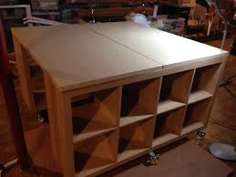 Craft Sewing Work Table Hack Ikea Hackers Craft Table Ikea Ikea Expedit Shelf Sewing Room Organization