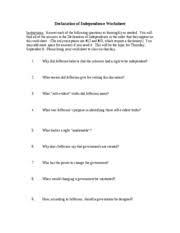 In 1776, the richard henry lee declared the independence of thirteen colonies of america and freed all the states from english control during congress resolution. Declaration Of Independence Worksheet Declaration Of Independence Worksheet Instructions Answer Each Of The Following Questions As Thoroughly As Course Hero