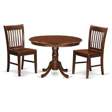 Browse our great prices & discounts on the best kitchen room sets. Dining Set One Round Kitchen Table Two Chairs Wood Seat 44 Mahogany 42 In 3 Piece Walmart Com Walmart Com