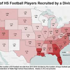 Ncaa Map Ranks States By How Many Football Players Become Di