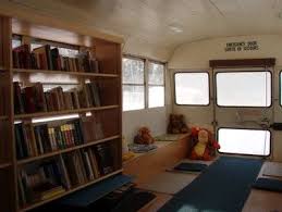Converted Bus Bookshelf Living Room Converted Bus Bookshelves In Living Room Converted School Bus