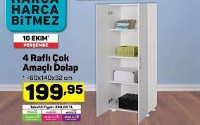 4 raflı çok amaçlı dolap, dolaplar kategorisinde ücretsiz kargo ve 165 tl indirimli fiyatla. 4 Rafli Cok Amacli Dolap 60x140x32 Cm Indirimde Market