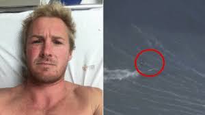 Back-breaking wave sends surfer cannonballing through air