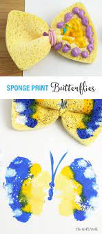 Sponge Butterfly Printing Toddler Crafts Preschool Crafts Butterfly Crafts