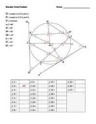Geometry 10 6 practice a answers jmap by topic worksheets lesson plans videos in pdf. Monster Circle Puzzle Angles Formed By Secants And Tangents Geometry Lessons High School Geometry Lessons Teaching Geometry