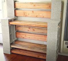How To Make A Cinder Block Shelving Unit Cinder Block Shelves Bookcase Diy Diy Storage Shelves