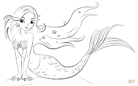 These unicorn coloring pictures can be colored pink blue black and even multicolored. Cute Free Mermaid Coloring Pages Coloring Home