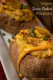 Vegan Twice Baked Potatoes Recipe Twice Baked Potatoes Potatoes Healthy Recipes Easy Snacks