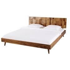 Features:all beds are delivered packaged in cardboard, assembled or partly assembledadjustable headrestfeatures a bed frameincludes rear cover for headboardwith. Vintage Bett Aus Massivem Sheesham Holz 180x200 Quadra Maisons Du Monde