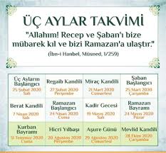 Peki 3 aylar hangi gün başlıyor? 2020 Uc Aylar Ve Mubarek Gunler Takvimi Ihvanlar Net Ehli Sunnet Mudafaa Hatti