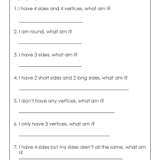 We'll start with worksheets for the basic 2d shape and then work our way up to some 3d shapes. Geometry Worksheets For Students In 1st Grade Shapes Shapes2 Chill Skills Mcat Tutor 5th 1st Grade Shapes Worksheets Worksheets Addition Subtraction For Grade 1 North Middle School Math Blaster Grade 5