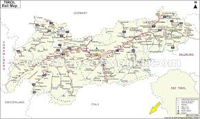 Tyrol Rail Network Map Rail Network In Tyrol Tirol Austria