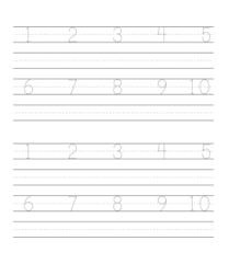 The numbers are dashed and show the children how to start the number and the letter strokes needed. Number Writing Practice Sheets Playing Learning