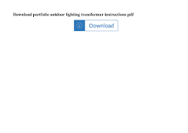 Portfolio Outdoor Lighting Transformer Instructions Pdf