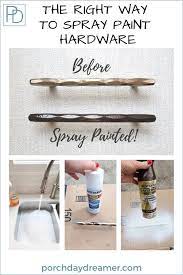 Yes You Can Spray Paint Cabinet Hardware Spray Paint Cabinets Spray Paint Furniture Painting Cabinets