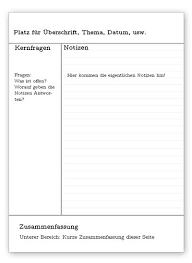 Cornell Notizen Aufbau Cornell Notizen Notiz Erstellen Notiz
