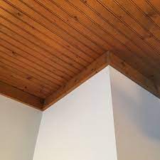 Maybe you would like to learn more about one of these? Kitchen Knotty Pine Bead Board Ceiling Square Trim Medium Stain Existing When We Moved In Ceiling Trim Stained Beadboard Ceiling Beadboard Ceiling