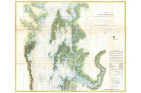 Details About Map Of The Chesapeake Bay 1857 U S Coast Survey Chart Uscs