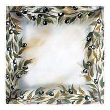 Olive Branch Plate 36x36 Cms Square 26 00 Casa Bruno Ameri Olive Branch Olive Mosaic