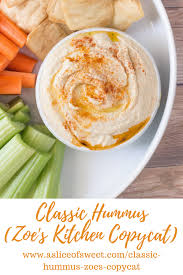 Classic Hummus Zoe S Copycat A Slice Of Sweet Recipe Zoes Kitchen Hummus Recipe Healthy Vegetable Recipes Food