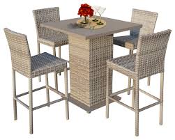 Wooden rattan folding bar table with chairs. Fairmont Pub Table Set With Barstools 5 Piece Outdoor Wicker Patio Furniture Tropical Outdoor Pub And Bistro Sets By Design Furnishings