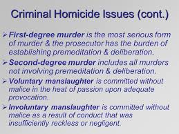The punishment for manslaughter carries less weight than that of murder, with penalties varying by state. Chapter 11 Homicide Ppt Download