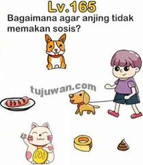 Saya bermain brain out dan saya belajar sesuatu: Brain Out Bagaimana Agar Anjing Tidak Memakan Sosis Ini Jawaban Brain Out Di Peringkat 165 Tujuwan Com