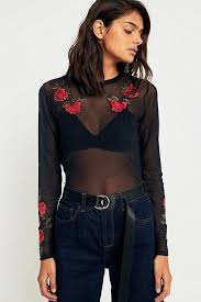 Layer it over everything from crisp white shirts to floral midi dresses for a fresh styling idea and some vital warmth when the temperature drops. Uo Rose Embroidered Sheer Mesh Long Sleeve Top Mesh Long Sleeve Top Mesh Long Sleeve Long Sleeve Tops