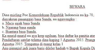 Tukang nyieun perhiasan tina emas disebut. Soal Uas Ukk Bahasa Sunda Kelas 4 Sd Semester 1 Tipstriksib