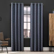Best reviews guide analyzes and compares all window curtains of 2021. Bed Bath Beyond Canadascott Living Gresham Geometric Total Blackout 96 Inch Grommet Window Curtain Panel In Blue Dailymail