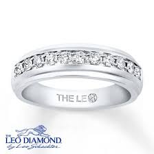 Impressive Leo Diamonds Cascade Down This Handsome White Gold Band For Him Fashion Rings Mens Wedding Rings White Gold Rings