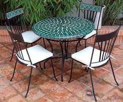 Petite table fer forgé : Table Mosaique Verte Table Mosaique Table De Jardin Mosaique Table Fer Forge