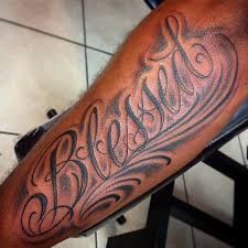 We have 40 free cursive, tattoo fonts to offer for direct downloading · 1001 fonts is your favorite site for free fonts since 2001 Blessed Gangster Neck Tattoo Lettering Novocom Top