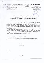 Loteria bonurilor fiscale este suspendată! Anaf Referitor La Loteria Bonurilor Fiscale Primaria Comunei Maracineni Judetul Arges