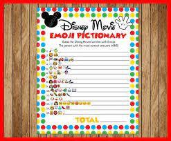 Disney Movie Emoji Pictionary Baby Shower Game Mickey Themed Answers Included Instant Birthday Party Games For Kids Disney Party Games Birthday Party Games
