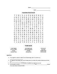 Ecosystem Word Search By Turners Teachable Resources Tpt