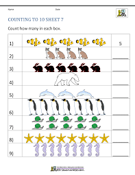 counting to 10 worksheets