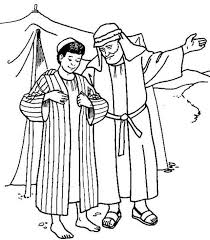 Joseph Receives The Coat Of Many Colours From His Father Jacob Sunday School Coloring Pages Bible Coloring Pages Bible Coloring