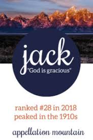 It's easy to say out loud and can be a start for some very endearing nicknames, as well. Jack Baby Name Of The Day Appellation Mountain