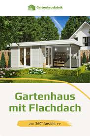 Helles Und Modernes Gartenhaus Mit Flachdach Gartenhaus Outdoor Dekorationen Flachdach Gartenhaus