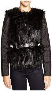 Michael Michael Kors Black Raccoon Faux Fur Leather Sleeves Moto Style No Qh62h695dl Coat Size 12 L Faux Fur Puffer Jacket Puffer Jacket Women Stylish Jackets