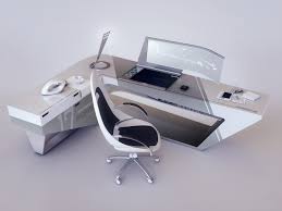 Desk includes a tv, vertical monitor uses: Modern Desk Design On Behance