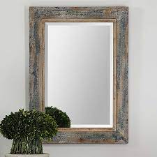 Wall mounted mirror,beech wood frame inlaid mother of pearl & real tortoise back. Distressed Slate Blue Wood Frame Wall Mirror Kirklands