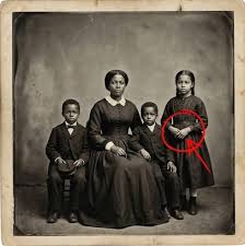 Solo era una simple foto familiar de 1872, pero mira más de cerca la mano  de la hermana.......ver mas