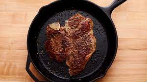 Season steaks with pepper, add to pan, and cook, flipping frequently with tongs or cooking fork until internal temperature has reached 110°f (43°c) for rare or 130°f (54°c) for medium (steak will continue to cook for a bit afterward), 6 to 12 minutes depending on thickness. How To Pan Sear Steak Perfectly Every Time Epicurious